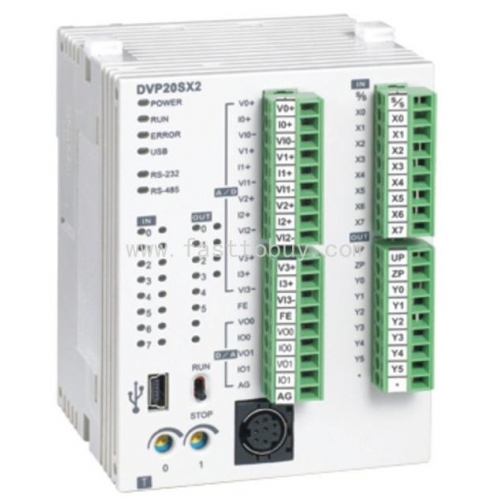 PLC DC24V 8 DI 4 AI 6 DO 2 AO transistor PNP  Delta DVP20SX211S New