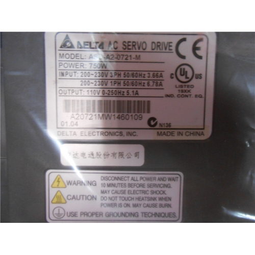 ECMA-G11306RS+ASD-A2-0721-M Delta 220V 600W 5.73NM 1000r/min 130mm  CANopen E-CAM AC Servo Motor Drive kits with 3M cable