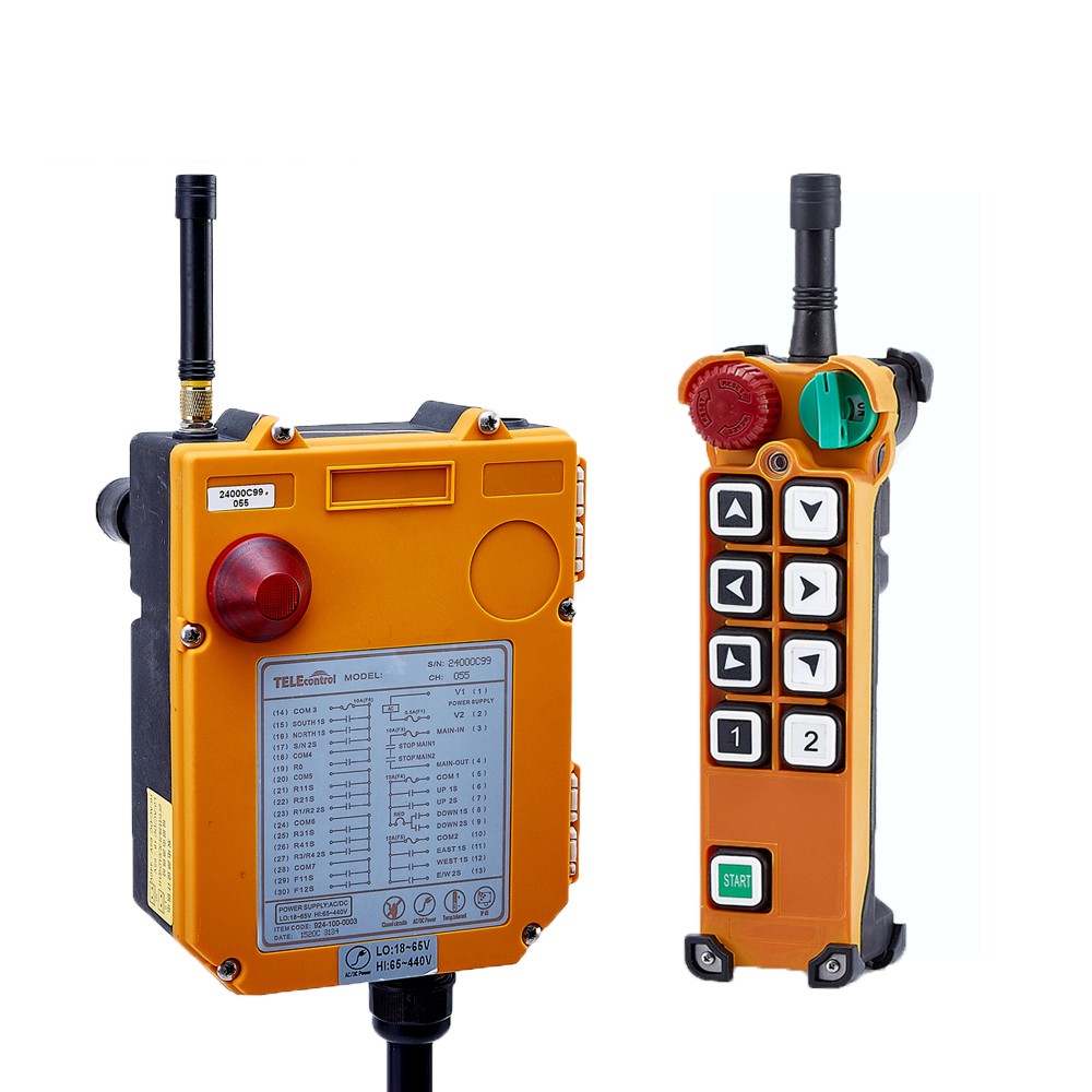 8 buttons: one-step 1Transmitter+1 Receiver 65V~110V~440V radio remote control for crane