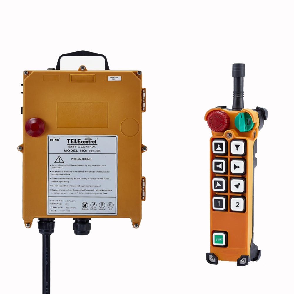 8 buttons: two-step 1Transmitter+1 Receiver 65V~110V~440V radio remote control for crane