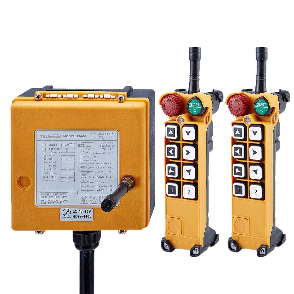8 buttons: one-step 2Transmitter+1 Receiver 65V~110V~440V radio remote control for crane