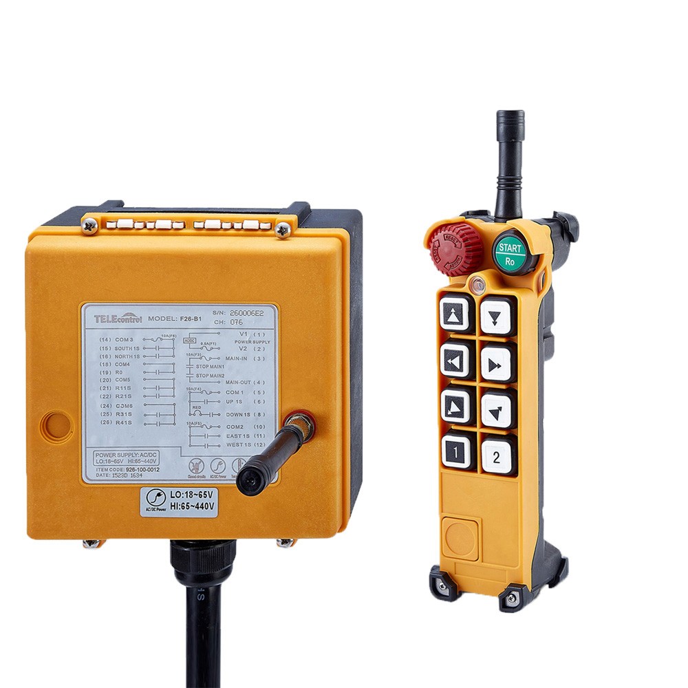 8 buttons: two-step 1Transmitter+1 Receiver 12V and 18V~65Vradio remote control for crane 8 buttons: two-step 1Transmitter+1 Receiver 12V and 18V~65Vradio remote control for crane
