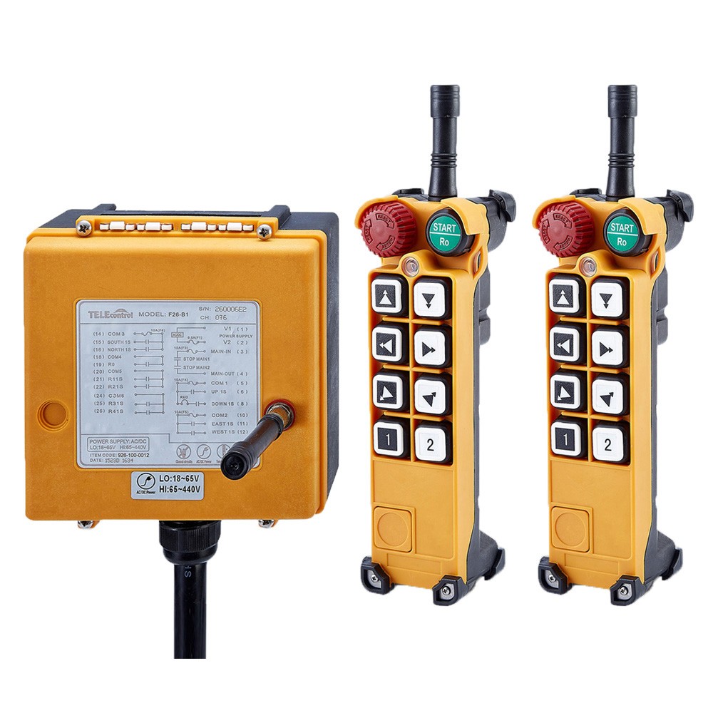 8 buttons: two-step 2 Transmitter+1 Receiver 65V~110V~440V radio remote control for crane 8 buttons: two-step 2 Transmitter+1 Receiver 65V~110V~440V radio remote control for crane