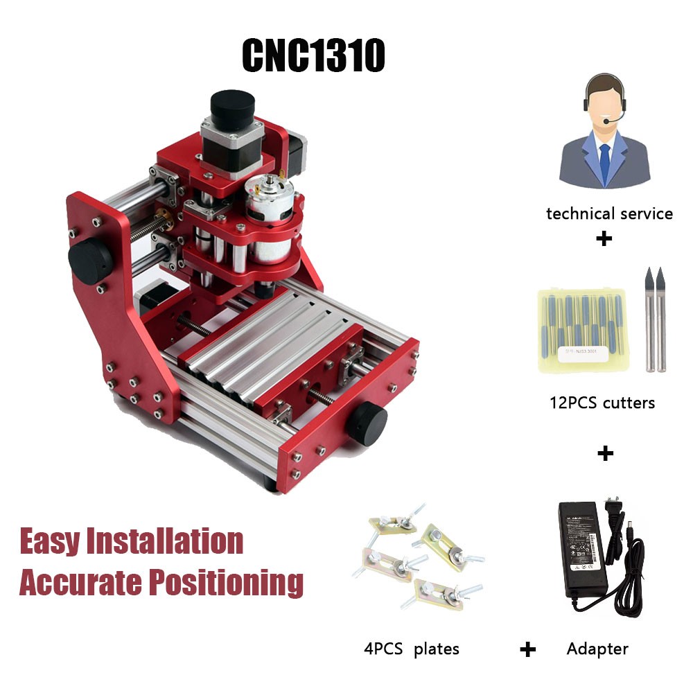 Multi-functional CNC Engraving Machine CNC1310 110VAC-240AC DIY Small Engraving Machine for  Plastics/Wood/Acrylic/PVC/PCB
